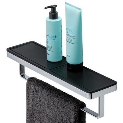 Geesa Frame Handdoekrek met planchet 42cm Zwart / Chroom