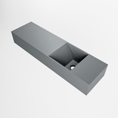 Mondiaz TYNE Fontein - 80x23x12cm - wasbak Rechts - zonder kraangaten - solid surface - Plata