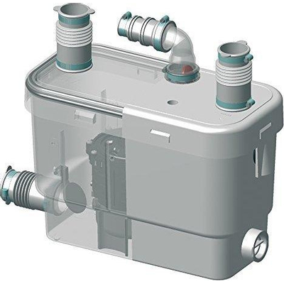 Sanibroyeur Sanivite vuilwaterpomp voor keuken douche bad bidet en wastafel opvoerhoogte 5m of horizontaal 50m wit