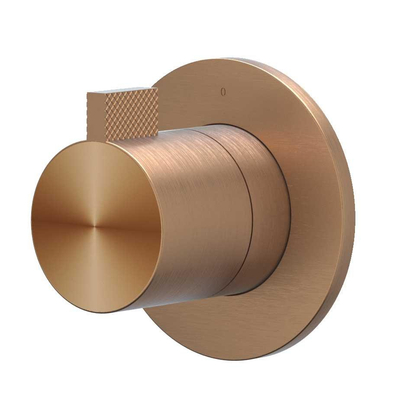 IVY Tribe Afbouwdeel - doorstroom inbouwstopkraan - symmetry - rond rozet - RVS316 - geborsteld mat koper PVD