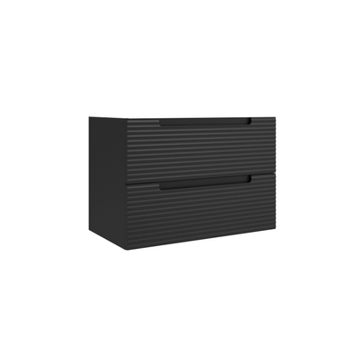 Adema Prime Balance Wastafelonderkast - 80x55x44.9cm - 2 lades - Geintegreerde greep - MDF - mat zwart