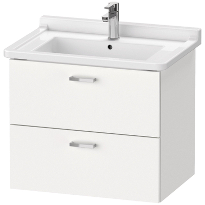 Duravit XBase Wastafelonderkast 65x46.8x56cm Standaard greep met softclose spaanplaat wit Mat