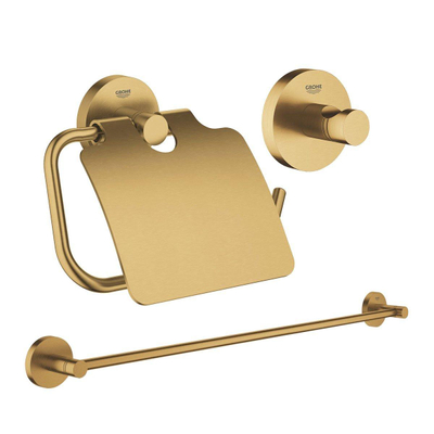 GROHE Essentials accessoireset 3-delig met handdoekhouder, handdoekhaak en toiletrolhouder met klep Brushed cool sunrise