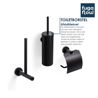 FugaFlow Arcas Toiletset - Driedelig - Mat zwart