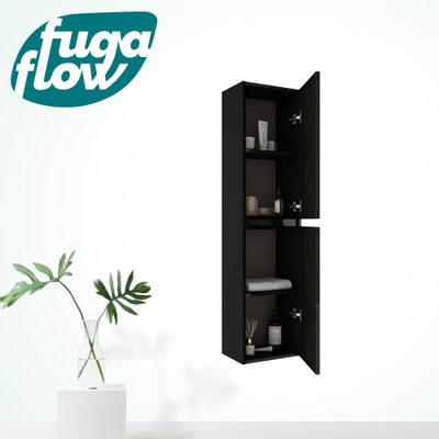 FugaFlow Eccelente Arredo Hoge Kast - 140x35x27cm - 2 deuren - mat zwart