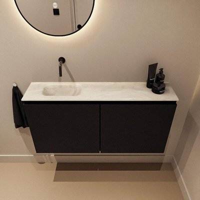 MONDIAZ TURE-DLUX 100cm toiletmeubel Urban. EDEN wastafel Ostra positie links. Zonder kraangat.