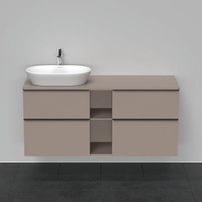 Duravit D-Neo wastafelonderkast 140x66.4x55cm 4 lades Basalt Mat