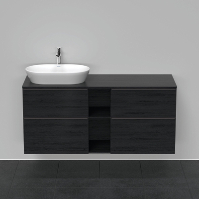 Duravit D-Neo wastafelonderkast 140x66.4x55cm 4 lades Eiken (zwart) Mat