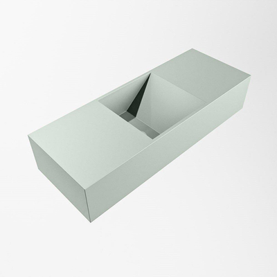 Mondiaz TYNE 60cm fontein solid surface kleur GREEY. Positie wastafel rechts incl. clickwaste SHOWROOMMODEL