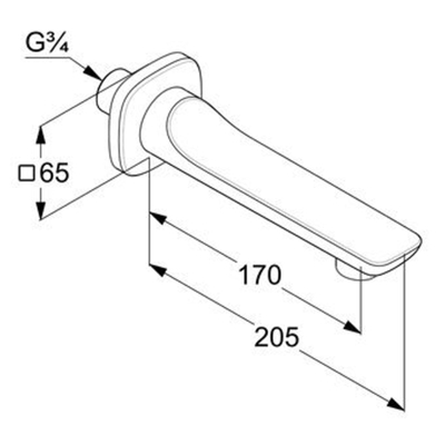 Kludi Ameo baduitloop wandmontage 3/4"x17cm chroom