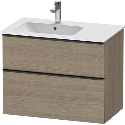 Duravit D-Neo wastafelonderkast 81x62.5x46.2cm 1 lade Eiken (terra) Mat