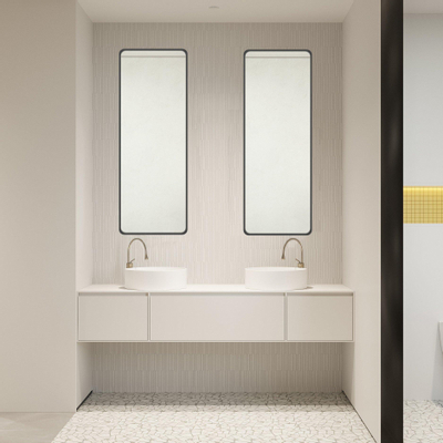 Saniclass Retro Line 2.0 Rectangle Spiegel - 140x50cm - rechthoek - afgerond - frame - mat zwart OUTLETSTORE