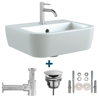 Nemo Spring Sun fonteinset 40x32.5x16.5cm met overloop inclusief kraan en sifon porselein wit