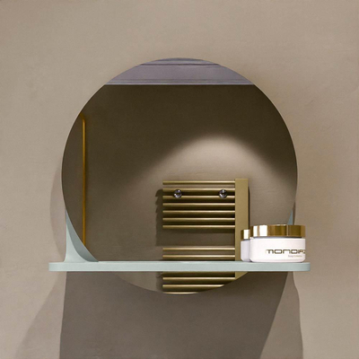 Mondiaz SPOT Badkamerspiegel - rond 30cm - spiegelplanchet - kleur Greey