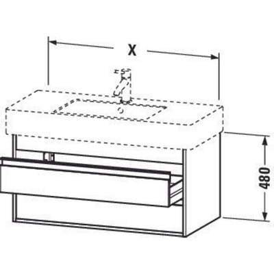 Duravit Ketho Wastafelonderkast 80x45.5x48cm Standaard greep met softclose spaanplaat Basalt Mat