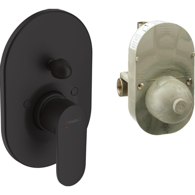 Hansgrohe Vernis Blend afbouwdeel v. inbouw badkraan m. omstel incl. inbouwdeel mat zwart