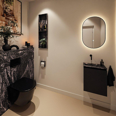 MONDIAZ TURE-DLUX 40cm toiletmeubel Urban. EDEN wastafel Lava positie links. Zonder kraangat.