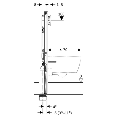 GeberitDuofixw-wc element 114cm sigma-8 cm 4/2 liter (2016)