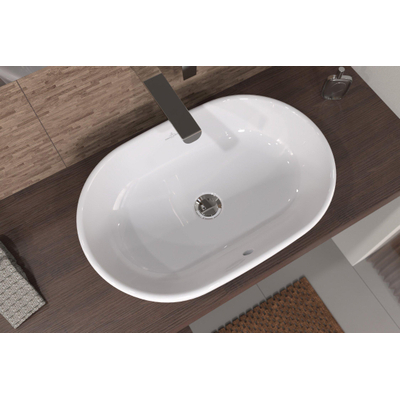 Villeroy & Boch Architectura waskom 60x40x15.5cm Ovaal met overloopgat Wit Alpin glans Ceramic