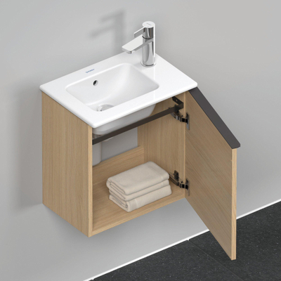 Duravit D-Neo wastafelonderkast 41x44x27.4cm Rechtsdraaiend 1 deur Natuur eiken Mat