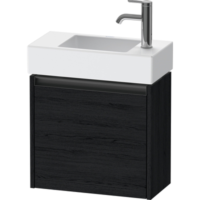 Duravit Ketho 2 wastafelonderbouwkast met 1 deur 48.4x23.8x44cm links, met greep antraciet eiken zwart mat