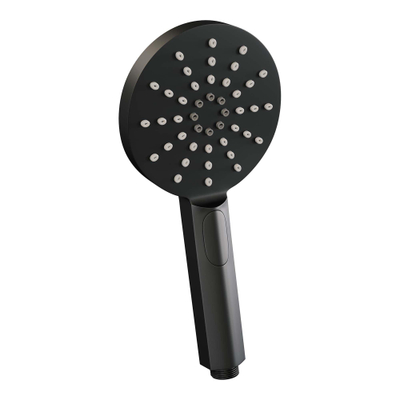 Brauer Black Edition Badkraan - douchegarnituur - handdouche rond 3 standen - gladde knop - mat zwart