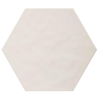 Cifre Ceramica wandtegel - 17.5x17.5cm - 9mm - Zeshoek - Wit/creme glans