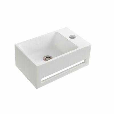 Allibert Banio fontein 38x17.5cm Polybeton Wit - hoekje beschadigd-OUTLET UDEN