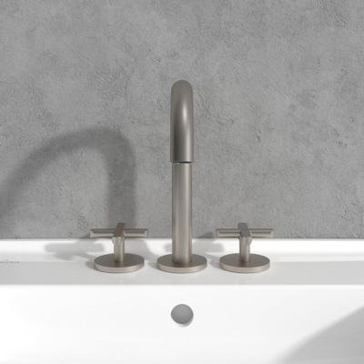 Villeroy & Boch Loop & Friends Driegats wastafelkraan - Matt Brushed Nickel (RVS)