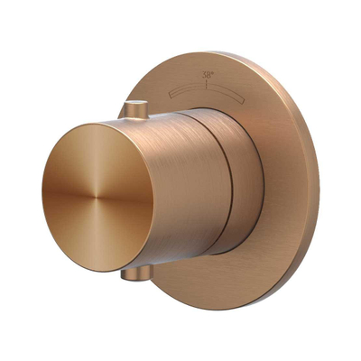 IVY Concord Afbouwdeel - doorstroom inbouwstopkraan - symmetry - rond rozet - RVS316 - geborsteld mat koper PVD