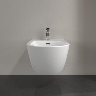 Villeroy & Boch Subway 3.0 wandbidet m. kraangat m. overloop 37.5x56x27cm ceramic+ wit alpin