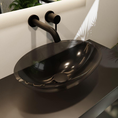 Mondiaz ZOI Waskom - 50cm - transparant - black