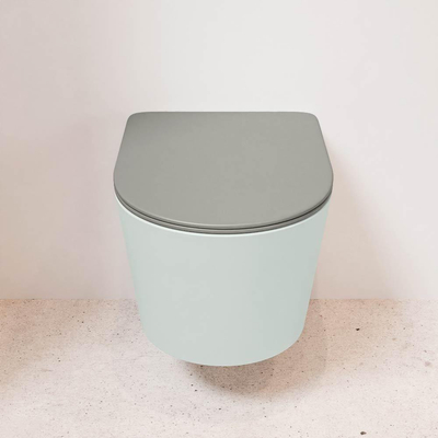 MONDIAZ LAVIE wandclosetpack - 36x53cm - diepspoel - rimless - Greey (grijs) - softclose - quick-release - toiletzitting - Smoke (grijs)