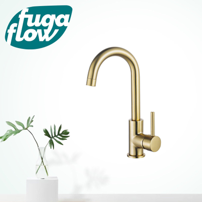 FugaFlow Eccelente Sobrado Badkamer keukenkraan - draaibare uitloop - PVD - geborsteld messing (goud)