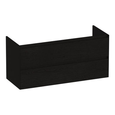 BRAUER Inspire wastafelonderkast 120 2 softclose lades - greeploos - 1 sifon uitsparing - Timber Black