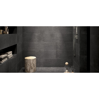 Fap Ceramiche wand- en vloertegel - 30x60cm - 10mm - Rechthoek - gerectificeerd - Natuursteen look - Antraciet Mat