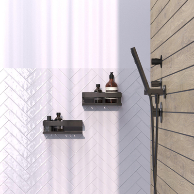 Brauer doucherek - 23x8cm - Gunmetal geborsteld OUTLETSTORE