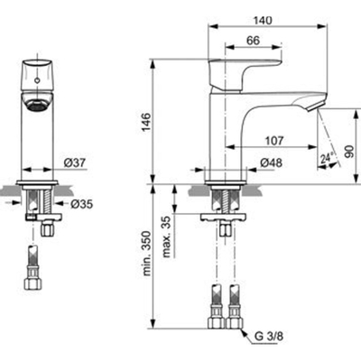 Ideal Standard Wastafelmengkraan (opbouw)