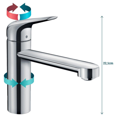 Hansgrohe M42 keukenkraan met 360° draaibare uitloop chroom