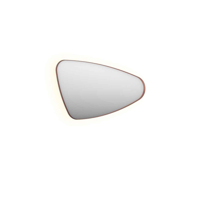 INK SP23 Spiegel - 100x4x60cm - LED onder en boven colour changing - dimbaar - organisch - in stalen kader - rechts aluminium koper geborsteld