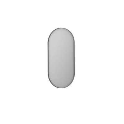 INK SP20 Spiegel - 50x4x100cm - ovaal - in stalen kader - aluminium rvs geborsteld