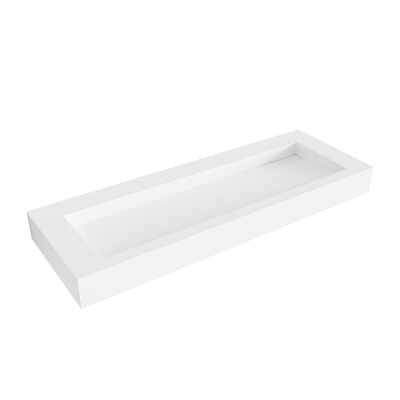 Mondiaz AVON Vrijhangende wastafel - 130cm - wasbak midden - rand 12cm - Solid surface Talc