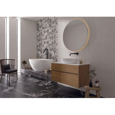 Cifre Ceramica Borneo wand- en vloertegel - 60x120cm - gerectificeerd - Betonlook - White mat (wit)