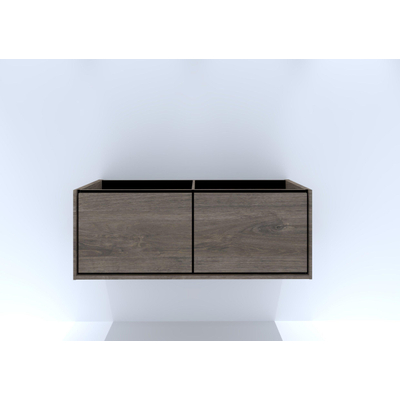 HR Badmeubelen Rize wastafelkast - 2 hoge laden - greeploos push2open - 120 x 45 x 45 cm - espresso