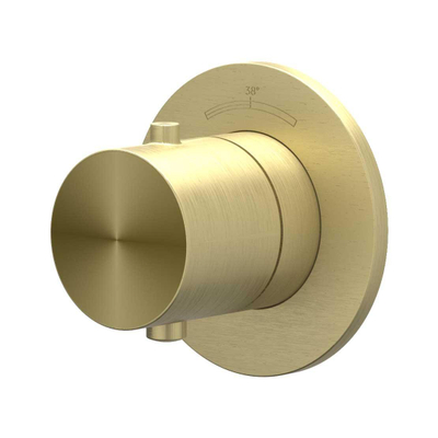 IVY Concord Afbouwdeel - doorstroom inbouwstopkraan - symmetry - rond rozet - RVS316 - geborsteld mat goud PVD