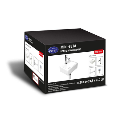 Best Design Class Fonteinset inclusief sifon kraan en afvoerplug