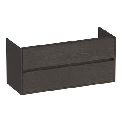 BRAUER Adore wastafelonderkast - 120x46x55cm - 2 softclose lades - greeploos - 1 sifon uitsparing - Timber Anthracite
