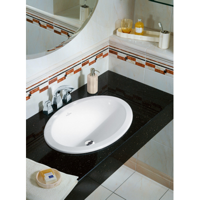 Villeroy en Boch Loop en Friends inbouwwastafel 57x40.5cm met overloop zonder kraangat ceramic+ wit