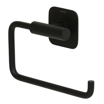 Tiger Colar Toilet Accessoireset - toiletrolhouder - zonder klep - toiletborstelhouder - handdoekhaak - zelfklevend - zwart