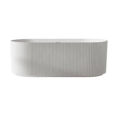 ZEZA Blend vrijstaand bad - ribbel - 170x80x58cm - met afvoer - acryl - mat wit